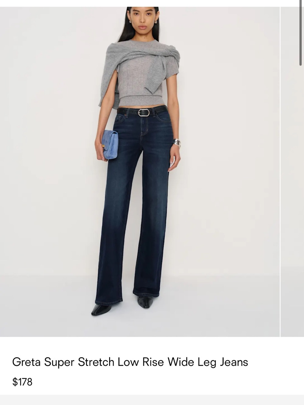 Reformation Wide Leg Jeans in Dark Indigo Wash